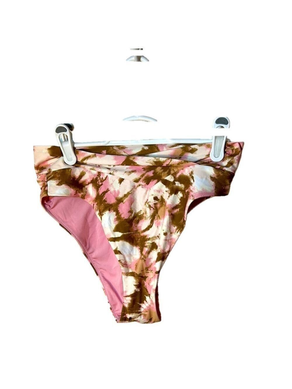 Aerie NWT high cut cheeky pink Tie-Dye swim Bikini Bottoms size medium resort